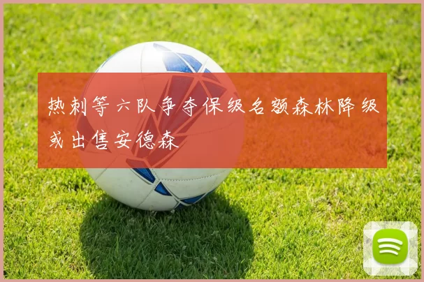 热刺等六队争夺保级名额森林降级或出售安德森
